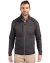 Florida A&M Rattlers Cutter & Buck Mainsail Sweater-Knit Mens Full Zip Jacket Charcoal Heather Front Thumbnail Image
