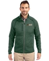 Florida A&M Rattlers Cutter & Buck Mainsail Sweater-Knit Mens Full Zip Jacket Hunter Heather Front Thumbnail Image