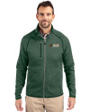 Florida A&M Rattlers Cutter & Buck Mainsail Sweater-Knit Mens Full Zip Jacket Hunter Heather Front Thumbnail Image