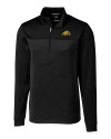 Bowie State Bulldogs Cutter & Buck Traverse Stretch Eco Stripe Quarter Zip Mens Pullover Black Mannequin Thumbnail Image