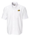 Bowie State Bulldogs Cutter & Buck Epic Easy Care Nailshead Mens Big and Tall Short Sleeve Dress Shirt White Mannequin Thumbnail Image