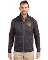 Bethune-Cookman Wildcats Cutter & Buck Mainsail Sweater-Knit Mens Big and Tall Full Zip Jacket Charcoal Heather Front Thumbnail Image
