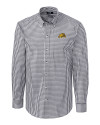 Bowie State Bulldogs Cutter & Buck Easy Care Stretch Gingham Mens Long Sleeve Dress Shirt Charcoal Mannequin Thumbnail Image