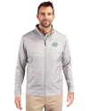 Southern University Jaguars Cutter & Buck Stealth Hybrid Quilted Mens Big and Tall Full Zip Windbreaker Jacket Polished Medium Gray Front Thumbnail Image