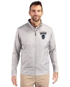 Howard Bison Cutter & Buck Stealth Hybrid Quilted Mens Full Zip Windbreaker Jacket Polished Medium Gray Front Thumbnail Image