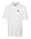 Morehouse Maroon Tigers Cutter & Buck CB Drytec Genre Textured Solid Mens Big and Tall Polo White Mannequin Thumbnail Image