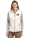 Bowie State Bulldogs Cutter & Buck Rainier PrimaLoft® Womens Eco Insulated Full Zip Puffer Vest Coconut Front Thumbnail Image