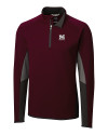 Morehouse Maroon Tigers Cutter & Buck Traverse Colorblock Stretch Quarter Zip Mens Pullover Bordeaux Mannequin Thumbnail Image