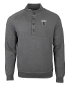 Howard Bison Cutter & Buck Saturday Cotton Blend Mens Big and Tall  Mock Pullover Sweatshirt Charcoal Heather Mannequin Thumbnail Image