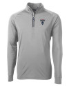 Howard Bison Cutter & Buck Adapt Eco Knit Stretch Recycled Mens Big and Tall Quarter Zip Pullover Polished Medium Gray Mannequin Thumbnail Image