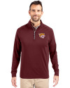 Bethune-Cookman Wildcats Cutter & Buck Adapt Eco Knit Stretch Recycled Mens Quarter Zip Pullover Bordeaux Front Thumbnail Image