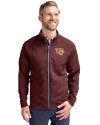Bethune-Cookman Wildcats Cutter & Buck Adapt Eco Knit Hybrid Recycled Mens Full Zip Jacket Bordeaux Front Thumbnail Image