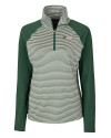 Florida A&M Rattlers Cutter & Buck Forge Tonal Stripe Stretch Half Zip Womens Top Hunter Green Mannequin Thumbnail Image