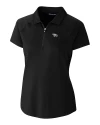 North Carolina Central Eagles Cutter & Buck Forge Stretch Womens Short Sleeve Polo Black Mannequin Thumbnail Image