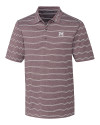 View image 3: Morehouse Maroon Tigers Cutter & Buck Forge Epic Confidence Recycled Heathered Stripe Stretch Mens Polo Bordeaux Mannequin