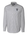 View image 2: Howard Bison Cutter & Buck Easy Care Stretch Oxford Stripe Mens Big & Tall Long Sleeve Button Down Shirt Charcoal Mannequin