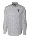 Howard Bison Cutter & Buck Stretch Oxford Stripe Mens Long Sleeve Dress Shirt Charcoal Mannequin Thumbnail Image