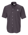 Morehouse Maroon Tigers Cutter & Buck Epic Easy Care Nailshead Mens Big and Tall Short Sleeve Dress Shirt Black Mannequin Thumbnail Image