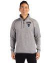 Howard Bison Cutter & Buck Mainsail Sweater-Knit Mens Big and Tall Half Zip Pullover Jacket Polished Heather Front Thumbnail Image