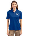 Kansas City Royals Cutter & Buck Virtue Eco Pique Recycled Womens Polo Tour Blue Front Thumbnail Image