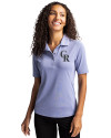 Colorado Rockies Cutter & Buck Virtue Eco Pique Recycled Womens Polo Hyacinth Front Thumbnail Image