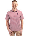 Los Angeles Angels Cutter & Buck Virtue Eco Pique Stripe Recycled Mens Polo Chutney Front Thumbnail Image