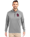 St. Louis Cardinals- Cutter & Buck Adapt Eco Knit Stretch Recycled Mens Big and Tall Quarter Zip Pullover Polished Medium Gray Front Thumbnail Image