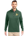 Athletics Cutter & Buck Adapt Eco Knit Stretch Recycled Mens Quarter Zip Pullover Hunter Green Front Thumbnail Image
