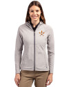 Houston Astros Cutter & Buck Adapt Eco Knit Hybrid Recycled Womens Full Zip Jacket Polished Medium Gray Front Thumbnail Image