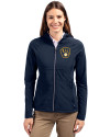 Milwaukee Brewers Cutter & Buck Adapt Eco Knit Hybrid Recycled Womens Full Zip Jacket Navy Blue Front Thumbnail Image