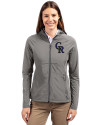 Colorado Rockies Cutter & Buck Adapt Eco Knit Hybrid Recycled Womens Full Zip Jacket Elemental Grey Front Thumbnail Image