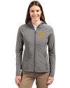 San Diego Padres Cutter & Buck Adapt Eco Knit Hybrid Recycled Womens Full Zip Jacket Elemental Grey Front Thumbnail Image