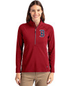 Boston Red Sox Cutter & Buck Adapt Eco Knit Stretch Recycled Womens Half Zip Pullover Cardinal Red Front Thumbnail Image