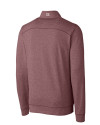 Texas Southern Tigers Cutter & Buck Shoreline Heathered Quarter Zip Mens Pullover Bordeaux Heather Mannequin Back Thumbnail Image