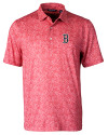 Boston Red Sox Cutter & Buck Pike Constellation Print Stretch Mens Polo Red Mannequin Thumbnail Image