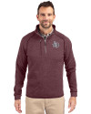 View image 1: Texas Southern Tigers Cutter & Buck Mainsail Sweater-Knit Mens Half Zip Jacket Bordeaux Heather Front