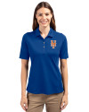 View image 10: New York Mets Cutter & Buck Virtue Recycled Featherlight Pique Womens Polo Tour Blue Front