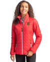 Tuskegee Golden Tigers Cutter & Buck Rainier PrimaLoft®  Womens Eco Insulated Full Zip Puffer Jacket Red Front Thumbnail Image