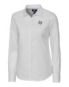 Texas Southern Tigers Cutter & Buck Stretch Oxford Womens Long Sleeve Dress Shirt White Mannequin Thumbnail Image