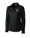 View image 1: Xavier Gold Rush Cutter & Buck Epic Easy Care Fine Twill Womens Long Sleeve Dress Shirt Black Mannequin