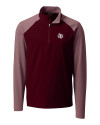 View image 2: Texas Southern Tigers Cutter & Buck Response Lightweight Hybrid Quarter Zip Mens Pullover Windbreaker Bordeaux Mannequin