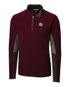 Texas Southern Tigers Cutter & Buck Traverse Colorblock Stretch Quarter Zip Mens Pullover Bordeaux Mannequin Thumbnail Image