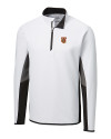 Tuskegee Golden Tigers Cutter & Buck Traverse Colorblock Stretch Quarter Zip Mens Pullover White Mannequin Thumbnail Image