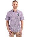 Colorado Rockies Cutter & Buck Virtue Eco Pique Botanical Print Recycled Mens Polo College Purple Front Thumbnail Image