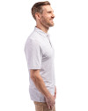 Tuskegee Golden Tigers Cutter & Buck Virtue Eco Pique Botanical Print Recycled Mens Polo Polished Medium Gray Side Thumbnail Image