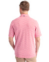 Tuskegee Golden Tigers Cutter & Buck Virtue Eco Pique Botanical Print Recycled Mens Polo Red Back Thumbnail Image