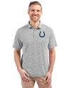 Indianapolis Colts Cutter & Buck Virtue Eco Pique Botanical Print Recycled Mens Polo Black Front Thumbnail Image