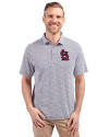 St. Louis Cardinals- Cutter & Buck Virtue Eco Pique Botanical Print Recycled Mens Polo Navy Blue Front Thumbnail Image