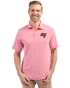 Tampa Bay Buccaneers Cutter & Buck Virtue Eco Pique Botanical Print Recycled Mens Polo Red Front Thumbnail Image