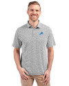 Detroit Lions Cutter & Buck Virtue Recycled Botanical Print Featherlight Pique Mens  Polo Black Front Thumbnail Image